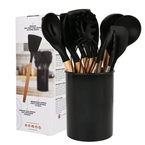 14-teiliges Premium Silikon Küchenutensilien Set Hitzebeständige Lebensmittelqualität Kochwerkzeuge - Bild 1 von 6