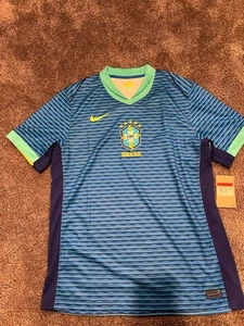 NWT NIKE BRAZIL 2024 AWAY DRI FIT Soccer JERSEY Blue Men's Size Large - Picture 1 of 7