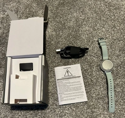 Garmin Lily 2 Classic Silver with Sage Grey Fabric Band Great Condition With Box - Image 1 of 4