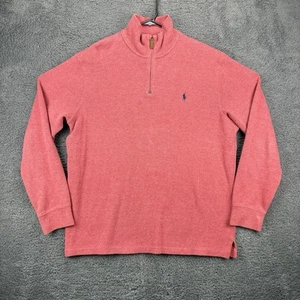 Polo Ralph Lauren Shirt Men L Cotton Mock 1/4 Zip Prep Frat - Picture 1 of 8