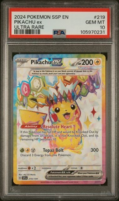 Pokémon TCG Grade 10 Pikachu Individual Collectible Card Pokémon TCG Grade 10 Pikachu Individual Collectible Card