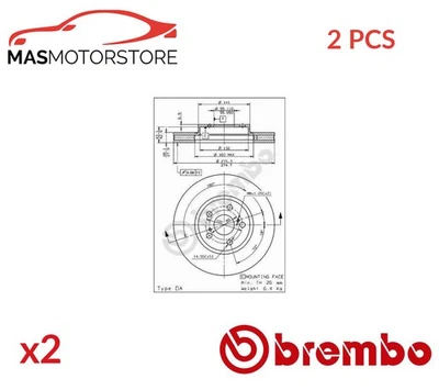 BREMSSCHEIBEN SATZ PAAR VORNE BREMBO 09670810 2PCS P FÜR TOYOTA AVENSIS,CELICA - Image 1 of 4