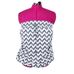 Top sin tirantes Temped Hearts busto forrado estampado geométrico Boho Festival M - Imagen 1 de 13