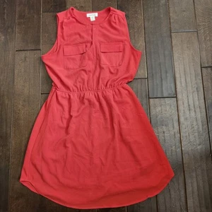 Abito pullover Monteau rosso testurizzato senza maniche classico elastico in vita taglia L - Foto 1 di 14