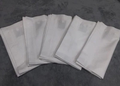 Pottery Barn Mason Oversized Napkins Set of 5 White 22"x22" Dinner Cotton - Image 1 of 4