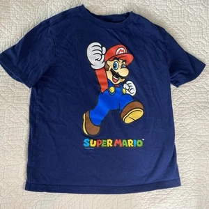 Camiseta Old Navy Niños Talla M 8 Azul Super Mario Estampado Gráfico Licenciado - Imagen 1 de 7