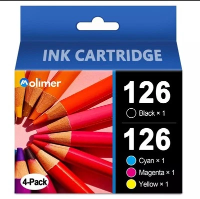 Tinta 126 para Epson Workforce 435 520 545 645 Stylus NX430 (paquete de 4) sellada nueva Foto 1 de 4