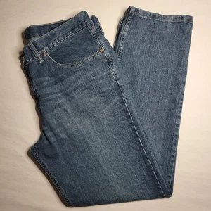 LEE Jeans Men's Size 38x32 Regular Fit Straight Leg Dark Wash Blue Denim - Picture 1 of 13