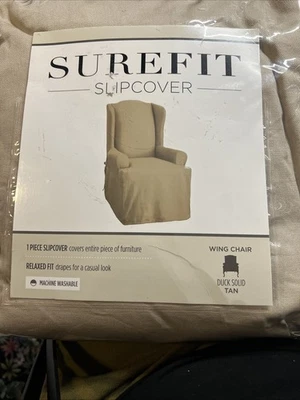 SureFit хлопок утка крыло стул цельный чехол, стул чехол, расслабленный... - Изображение 1 из 3