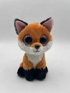 TY Beanie Boos SLICK der braune orange Fuchs lila Glitzeraugen 6" 2015 - Bild 1 von 9