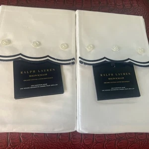 Ralph Lauren Home 2 Euro Shams Malin Scallop Polo Navy Neu - Bild 1 von 3
