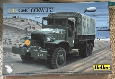 HELLER 1/35 吉姆西 CCKW 353 军队卡车和 ITALERI 1/35 吉姆西水箱卡车套件 — 第 1/4 张图片