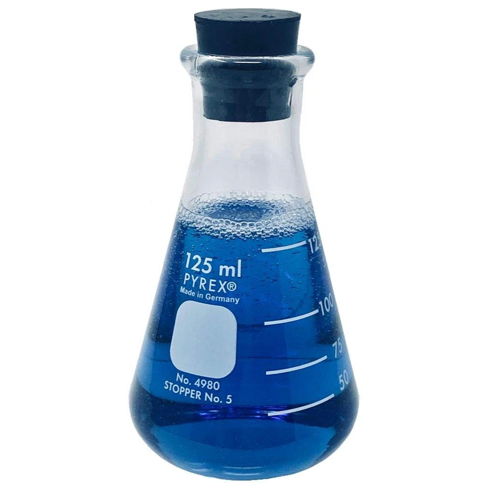 Frascos Erlenmeyer boca estrecha PYREX 125 ml con borde de alta resistencia Foto 1 de 1