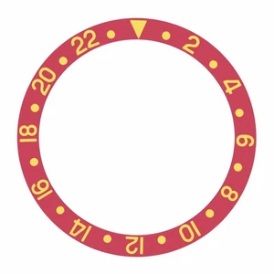 INSERTO BISEL PARA ROLEX GMT MASTER II 16713 16718 16700 16710 16760 FUENTE ORO ROJO - Imagen 1 de 2