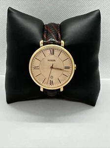 Fossil Jacqueline ES3435 Women’s Brown Leather Analog Dial Quartz Watch JNA353 - Picture 1 of 11