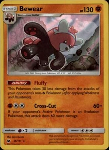 (SM04-056 PARALLEL FOIL) Bewear Pokemon SM Crimson Invasion Card # 56 - Picture 1 of 1