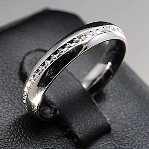 Alianza Nupcial Oro Blanco y Diamantes LG 0.20CT - Línea Infinito - Bild 1 von 9