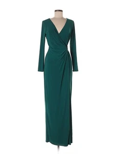 Ralph Lauren Evening elegant teal green long dress gown faux wrap rhinestone 8 - Picture 1 of 11