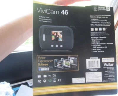 Cámara digital Vivitar Vivicam 46 y accesorios caja original trípode limpiador de discos Foto 1 de 4