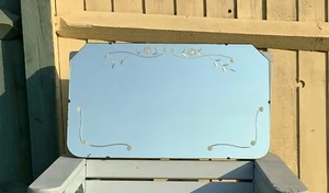 Vintage Art Nouveau Floral Etched Mirror 61cm x 31.5cm - Picture 1 of 15