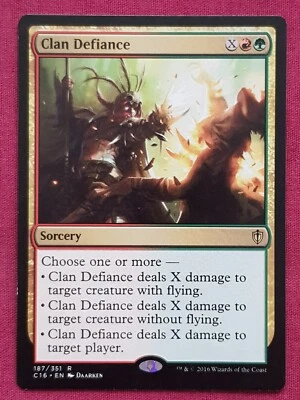 Magic The Gathering COMMANDER 2016 C16 CLAN DEFIANCE green/red card MTG - Image 1 of 2