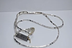 UNO DE 50 SILVER MYSTERY NECKLACE 56.5 LONG MINIMUM LENGTH 54.5 - Picture 1 of 5