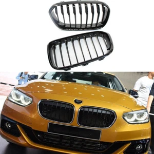 Pair Front Sport Upper Kidney Grille Glossing Black For BMW F20 F21 LCI 15-17 AS - Picture 1 of 7