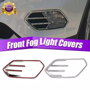 Left+Right Chrome Front Fog Light Lamp Cover TrimFor Ford Escape Kuga 2017-2019 - Bild 1 von 13