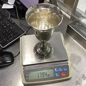 Wallace Sterling Silver 4640-9 Deep Wine Water Goblet - Antique - Picture 1 of 2
