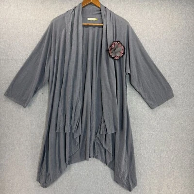 Cárdigan Chalet Mujer Talla XL Gris Frente Abierto Plumero Floral Pin Mezcla Rayón Foto 1 de 4