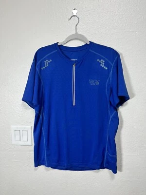 Camiseta deportiva de ciclismo Mountain Hard Wear para hombre azul 1/4 cremallera azul talla L Foto 1 de 4