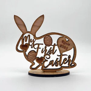 My First Easter Bunny Keepsake Ornament Engraved Personalised Gift - Picture 1 of 2