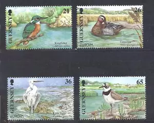 GUERNSEY, 2001, EUROPA, WASSERVÖGEL, SG 891-894, POSTFRISCH 4ER SET, KATZE £ 4,50 - Bild 1 von 1