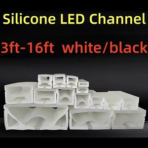 Silicone LED Channel Cuttable Bendable For LED Strip Light Track with End Caps - Picture 1 of 58