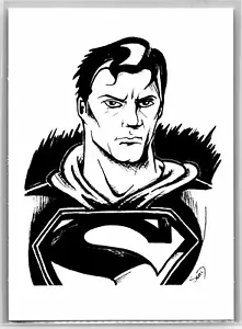 Superman Pen Sketch Card - Scott Sketches Fan Art Trading Card - Picture 1 of 2