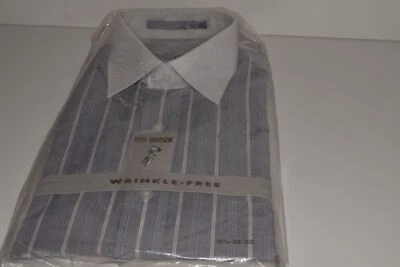 VAN HEUSEN Azul Marino Manga Larga Botón Abajo Camisa 15 1/2 / 32-33-NEW (DBE52) - Imagen 1 de 3