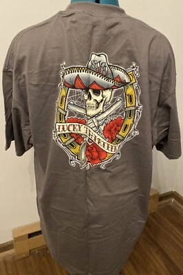 Camisa De Colección Lucky 13 Thirteen Calavera Rockabilly Motociclista Doble Cara XL Estados Unidos Foto 1 de 4