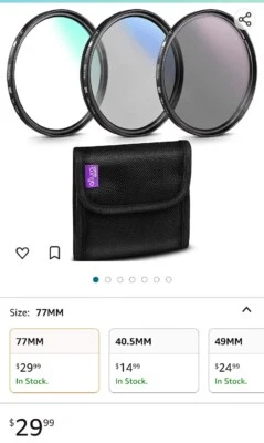 77MM Lens Filter Kit by Altura Photo, Includes 77MM ND Filter, 77MM CPL Filter, - Image 1 of 4