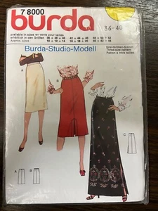 ANCIEN PATRON BURDA 7 8000 ROBE JUPE EN TROIS TAILLES 36-40 - Imagen 1 de 1