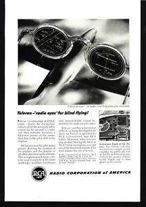 1946 RCA TELERAN "RADIO-EYES" CONTROLLO TRAFFICO AEREO RADAR CONTROLLO CABINA DI PILOTAGGIO STAMPA ANNUNCIO - Foto 1 di 1
