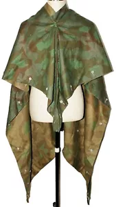 Tienda de campaña del ejército alemán de la Segunda Guerra Mundial Zeltbahn astilla camuflaje reversible campo militar - Imagen 1 de 4