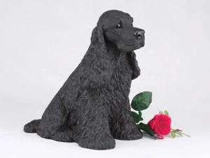 Urna grande de resina Cocker Spaniel negra de 233 pulgadas cúbicas para cenizas de cremación - Imagen 1 de 1