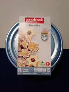 Goodcook 4 Large Bowls with Light Blue Lid 6.2 Cups - Picture 1 of 8