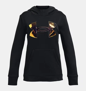 Under Armour Girls Fleece Iridescent Big Logo Size XL Black - Picture 1 of 4
