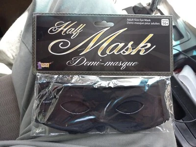 Forum Novelties Black Half Mask with Ties - Masked Bandit B24 - Image 1 of 2