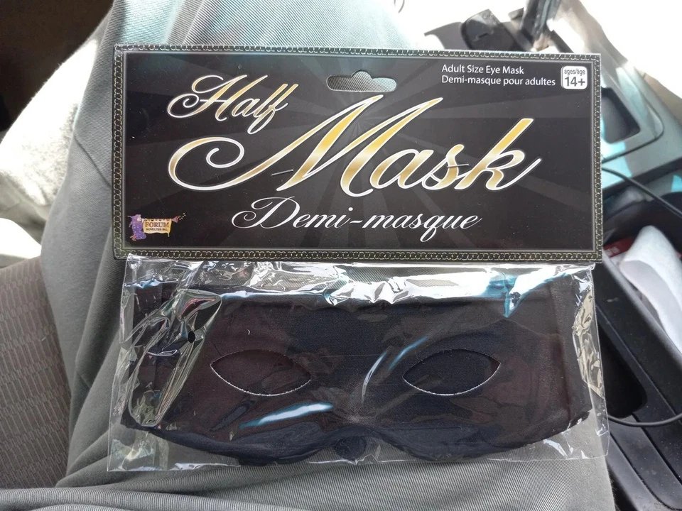 Forum Novelties Black Half Mask with Ties - Masked Bandit B24 - Image 1 of 2