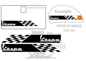 Vespa StickersStripes fits PX Side Panels Toolbox Kit Checks 2 two tone - - Picture 1 of 4