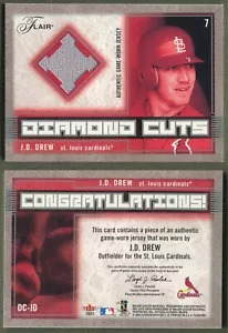 2003 Flair - Diamond Cuts Jersey - #DC-JD J.D. Drew - St. Louis Cardinals - Picture 1 of 1