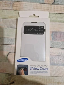 100 % ORIGINAL PREMIUM SAMSUNG GALAXY S4 i9500 weiß S VIEW FLIP CASE Hülle NEU - Bild 1 von 2