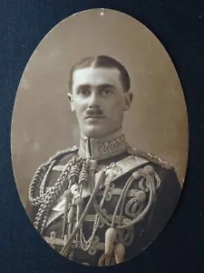Original Military Oval Photo Portrait 4th HUSSARS OFFICER / SOLDIER (4) c1902 - Picture 1 of 2